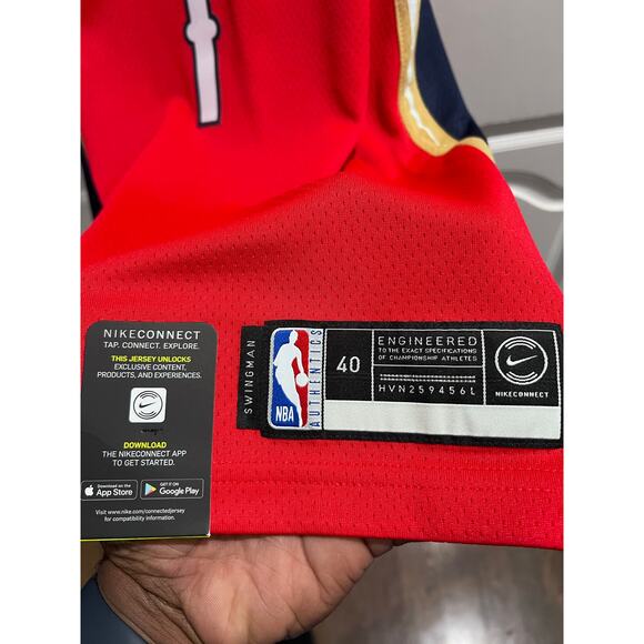 Nike NBA Zion Williamson #1 Pelicans Red Statement Swingman Jersey NWT Men’s S - Picture 6 of 9